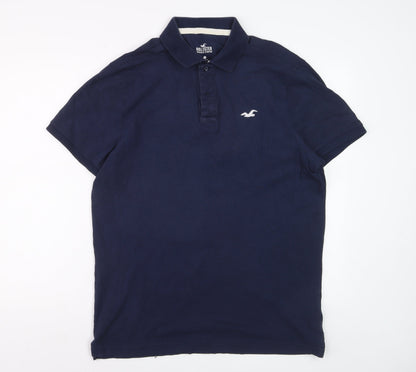 Hollister Men's Blue XL Slim Fit Stretch Polo Shirt