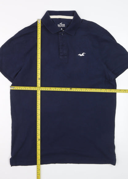 Hollister Men's Blue XL Slim Fit Stretch Polo Shirt