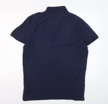 Hollister Men's Blue XL Slim Fit Stretch Polo Shirt