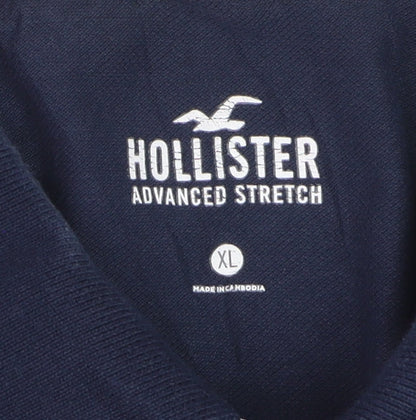 Hollister Men's Blue XL Slim Fit Stretch Polo Shirt