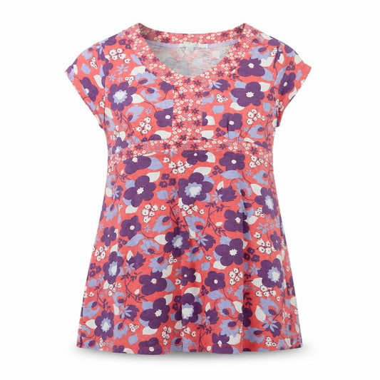 Boden Women's Multicoloured Floral V-Neck Tunic T-Shirt Size 16 Regular