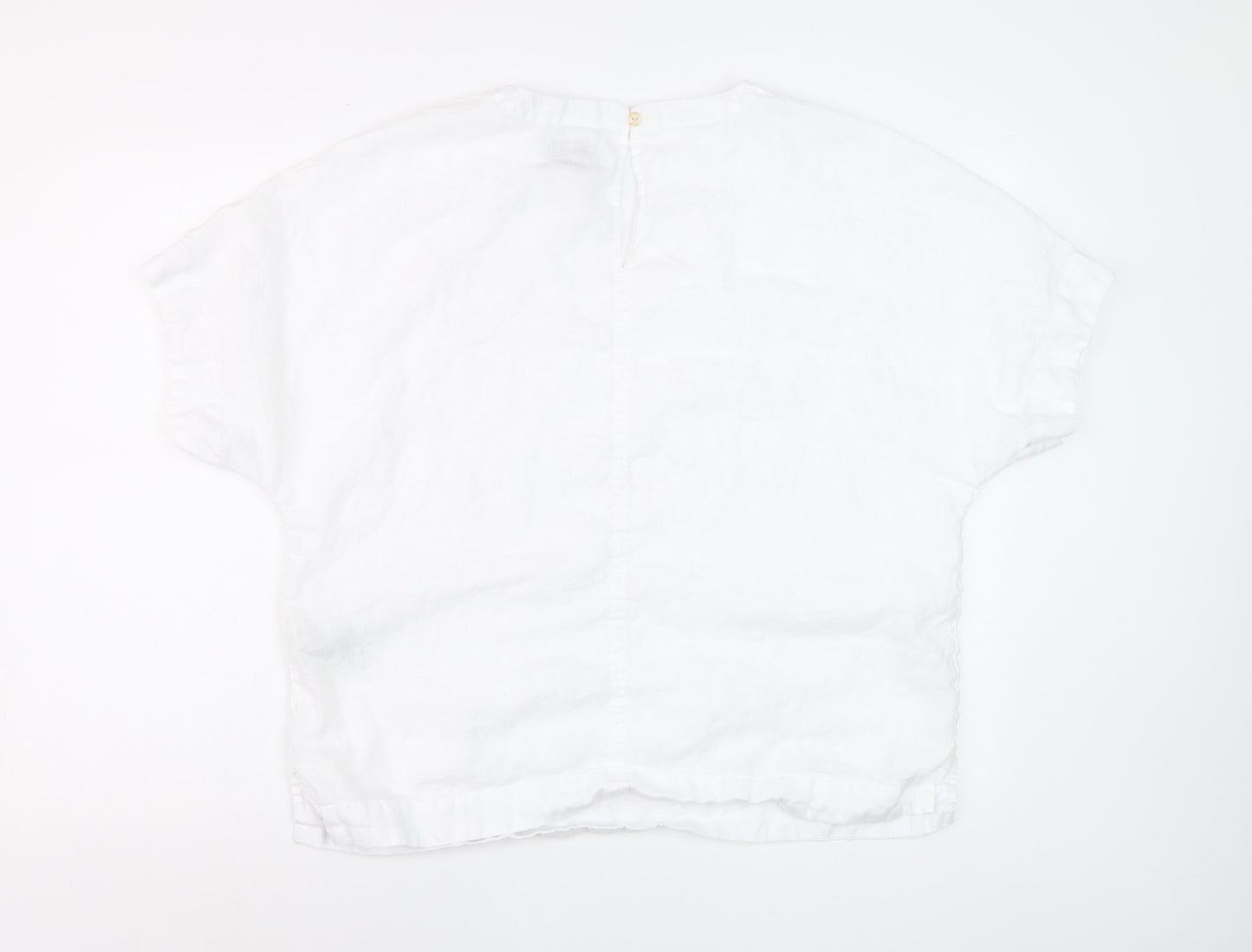 Marks and Spencer Women’s White Linen Relaxed Fit Blouse Size 14