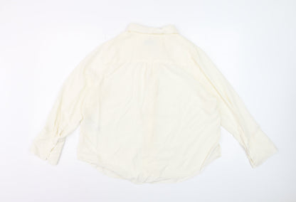 Marks and Spencer Women Ivory Silk Button-Up Shirt Size 18