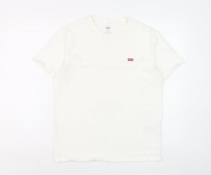 Levi's Men's White Crew Neck Short Sleeve Standard Fit T-Shirt Size M