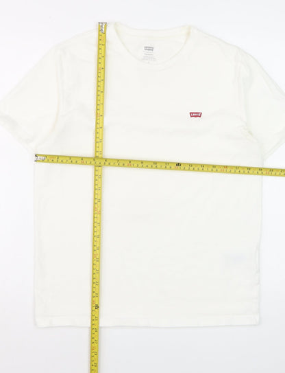 Levi's Men's White Crew Neck Short Sleeve Standard Fit T-Shirt Size M