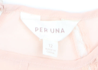 Marks and Spencer Per Una Women's Pink Polyester Lace Blouse Size 12