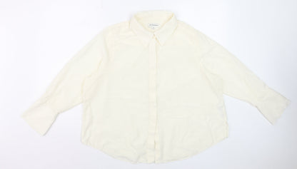 Marks and Spencer Women’s Ivory Silk Long Sleeve Blouse Size 22