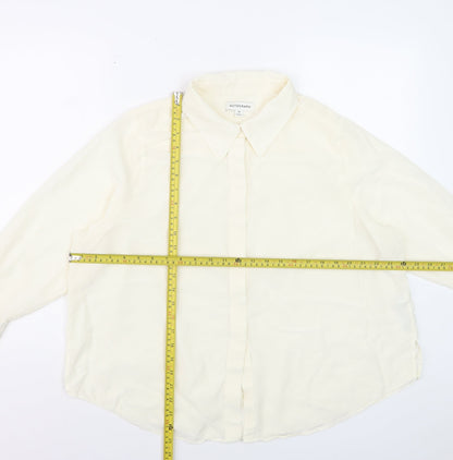 Marks and Spencer Women’s Ivory Silk Long Sleeve Blouse Size 22