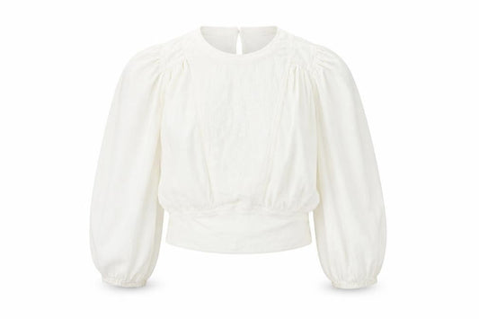 Marks & Spencer Women's Ivory Embroidered Long Sleeve Blouse Size 10