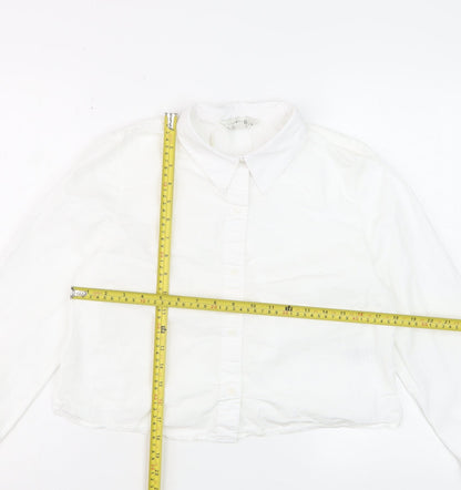 Marks and Spencer Women's White Size 10 Cotton Button-Up Shirt