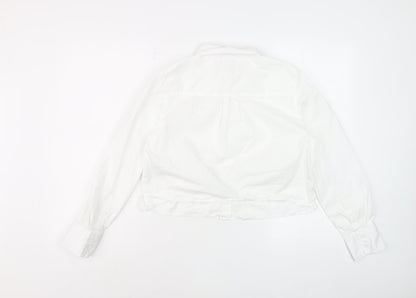 Marks and Spencer Women's White Size 10 Cotton Button-Up Shirt