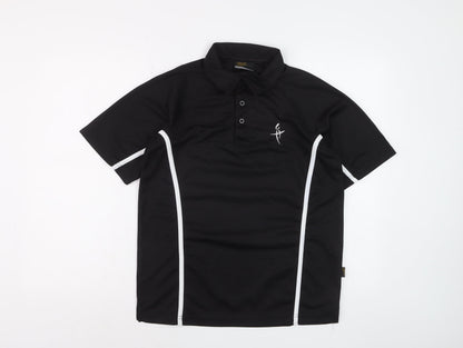 Falcon Men's Black Short Sleeve Sports Polo Shirt Size S