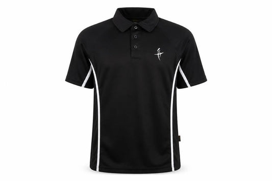 Falcon Men's Black Short Sleeve Sports Polo Shirt Size S