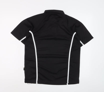 Falcon Men's Black Short Sleeve Sports Polo Shirt Size S