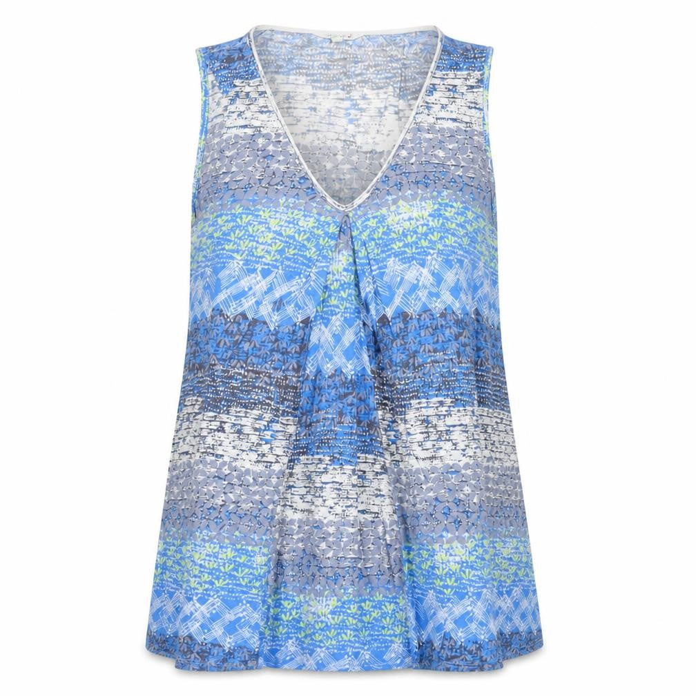 White Stuff Women Blue Viscose Tunic Tank Top Size 12