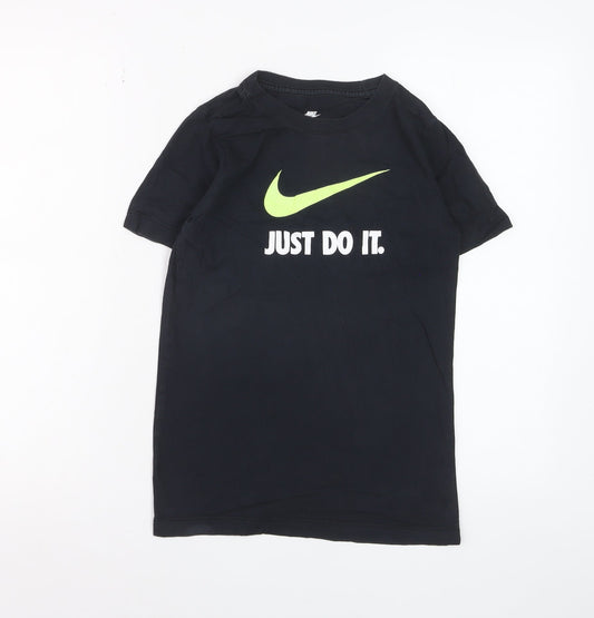 Nike Boys Black Just Do It Graphic Sports T-Shirt 8 Years