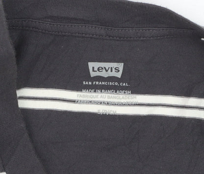 Levi's Women's Black Striped Cropped T-Shirt Size S