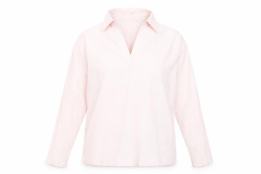 Reiss Womens Pink Collared Long Sleeve Cotton Blouse Size L