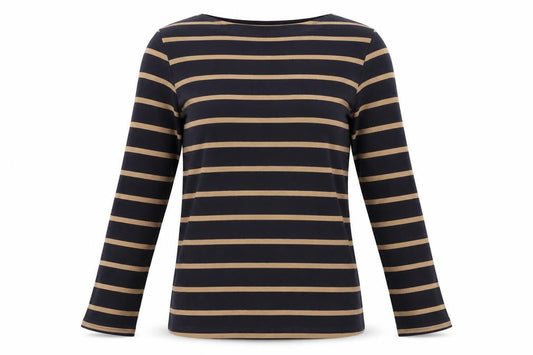 Marks & Spencer Women’s Navy Stripe Cotton Long Sleeve T-Shirt Size 8