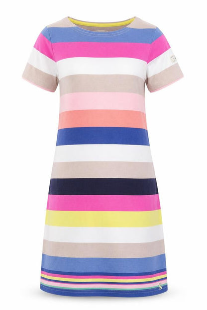Joules Women’s Multicoloured Stripe Cotton T-Shirt Dress Size 8