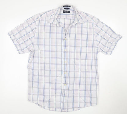 Racing Green Men's Multicoloured Check Cotton Short Sleeve Shirt L