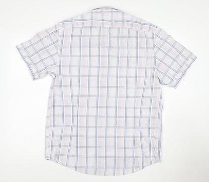 Racing Green Men's Multicoloured Check Cotton Short Sleeve Shirt L