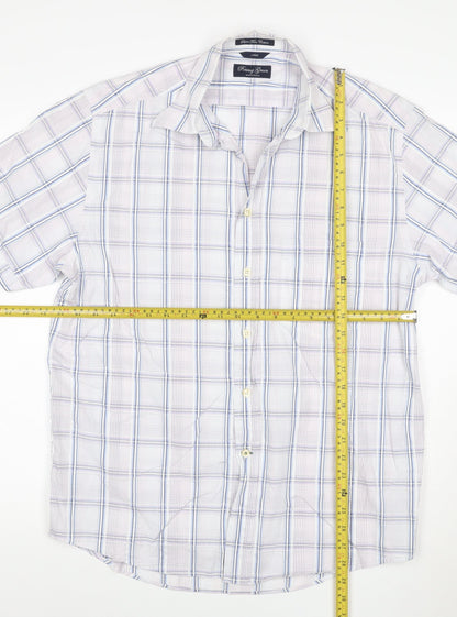 Racing Green Men's Multicoloured Check Cotton Short Sleeve Shirt L