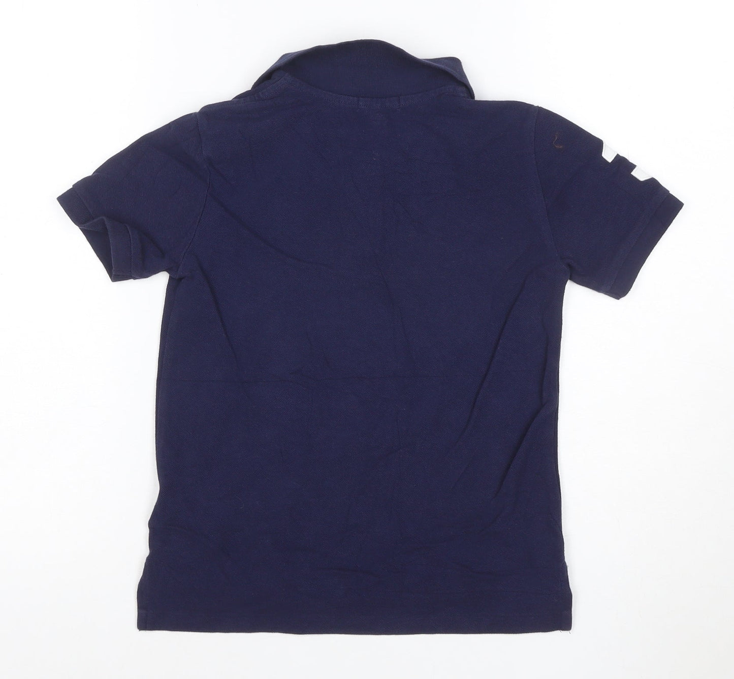 Ralph Lauren Boys Blue Polo Shirt Size 7 Years Short Sleeve Cotton