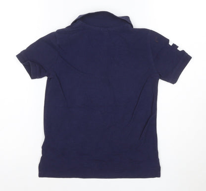 Ralph Lauren Boys Blue Polo Shirt Size 7 Years Short Sleeve Cotton