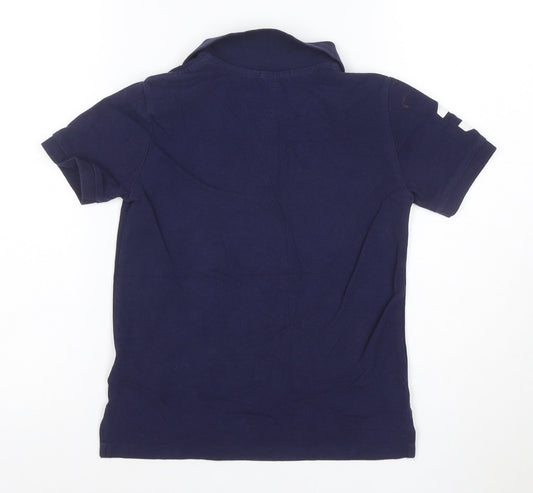 Ralph Lauren Boys Blue Polo Shirt Size 7 Years Short Sleeve Cotton