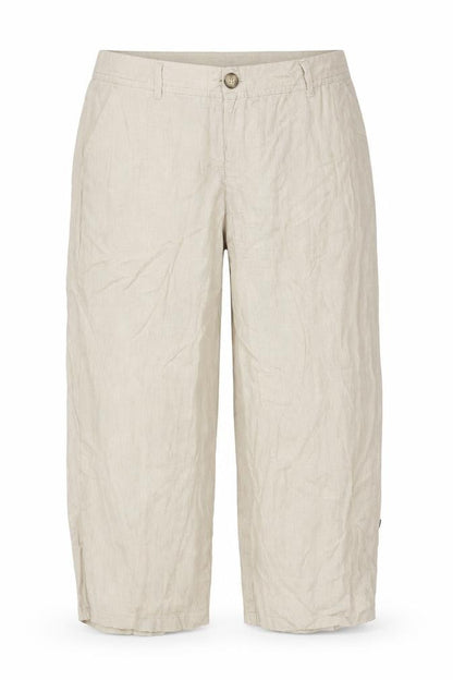 Phase Eight Women Beige Linen Cropped Trousers Size 10 with Pockets