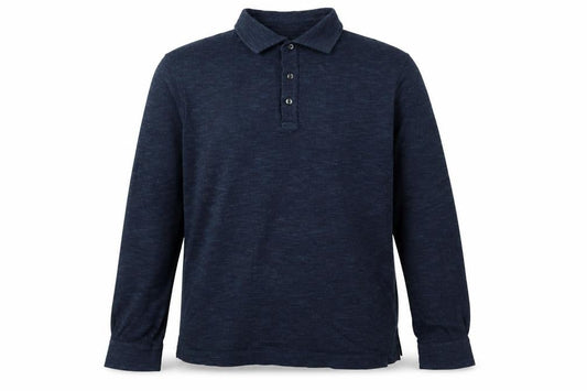 Charles Tyrwhitt Men's Blue Henley Long Sleeve Cotton Sweatshirt L