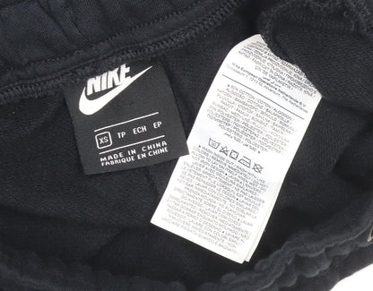 Nike Womens Black XS Jogger Sweatpants Cotton Blend Fleece Tapered Fit