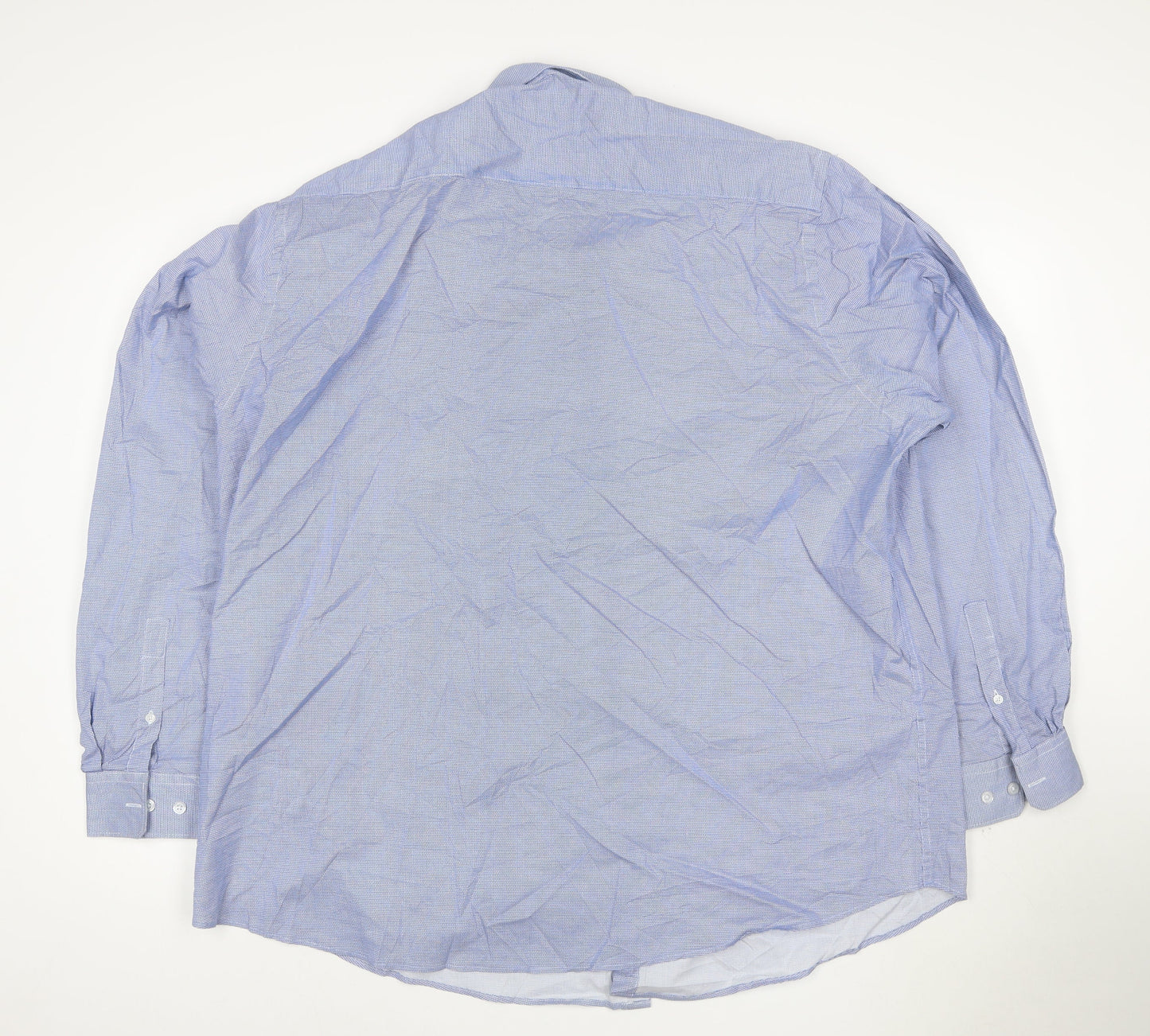 Williams & Brown Men Blue Long Sleeve Cotton Button-Up Shirt Size 19