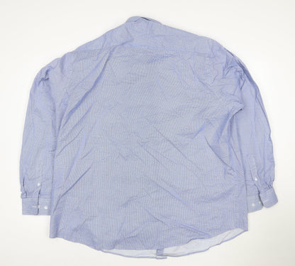 Williams & Brown Men Blue Long Sleeve Cotton Button-Up Shirt Size 19