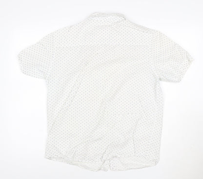 Independent Leaders Men's White M Short Sleeve Cotton Button-Up Shirt