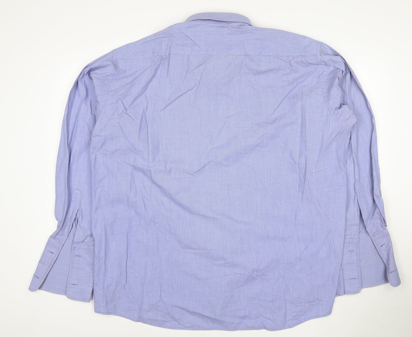 Pierre Cardin Men's Blue Long Sleeve Regular Fit Cotton Shirt L
