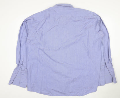 Pierre Cardin Men's Blue Long Sleeve Regular Fit Cotton Shirt L