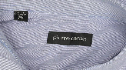 Pierre Cardin Men's Blue Long Sleeve Regular Fit Cotton Shirt L