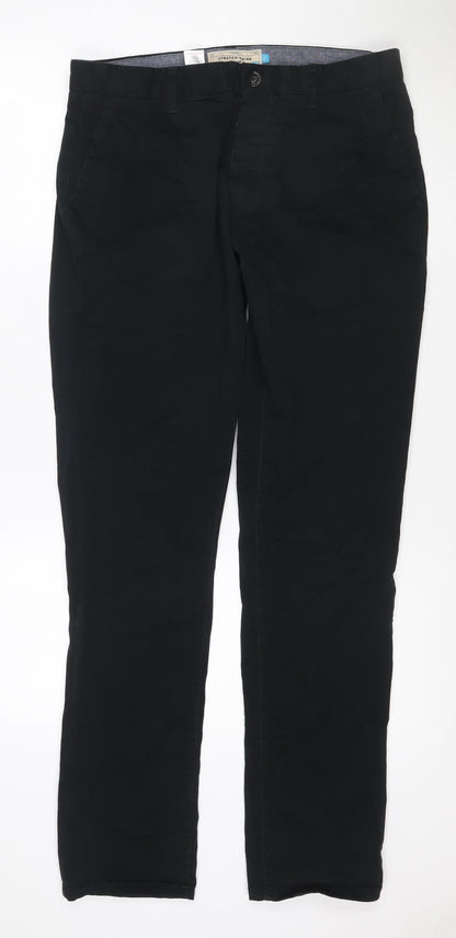 Next Men's Black Slim Fit Chino Trousers Size 32 Regular