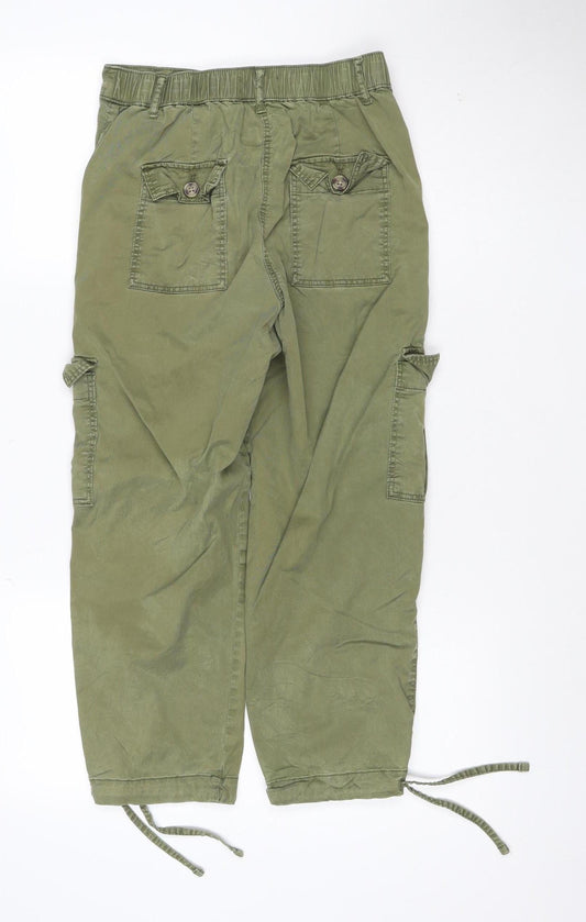 Marks and Spencer Women’s Green Cargo Cropped Trousers Size 8