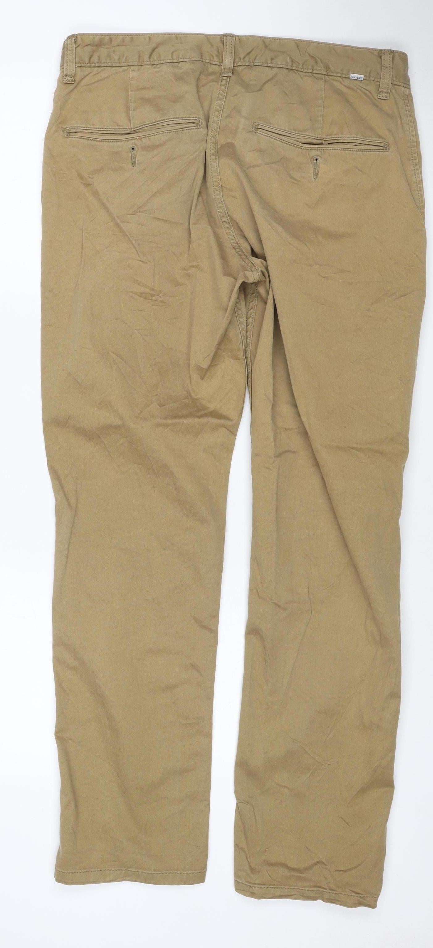 Levi's Men's Beige Chino Trousers 34x32 Cotton Stretch Casual