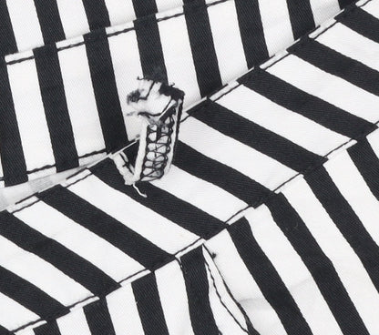 SO SWEET Women's Black White Striped Skinny Jeans XL Stretch Denim