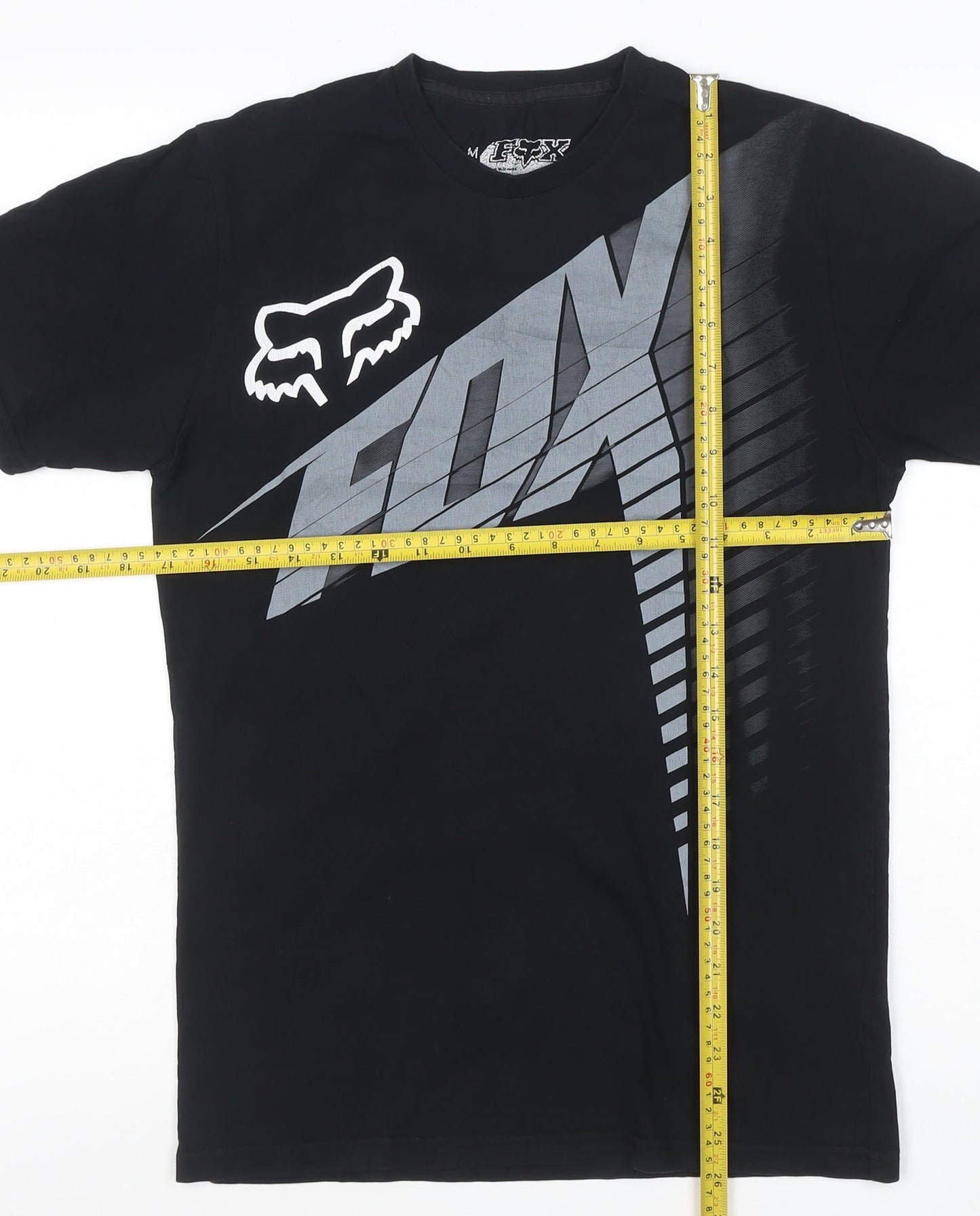 Fox Men's Black Graphic Logo Short Sleeve T-Shirt Size M
