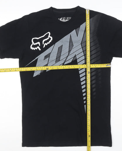 Fox Men's Black Graphic Logo Short Sleeve T-Shirt Size M