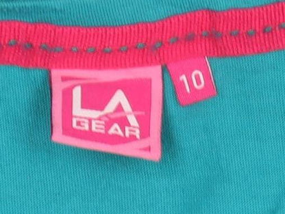 LA Gear Women's Blue Sleeveless Cotton Blend Tank Top Size 10