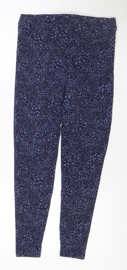 Marks and Spencer Women Blue Animal Print Cotton Leggings Size 10