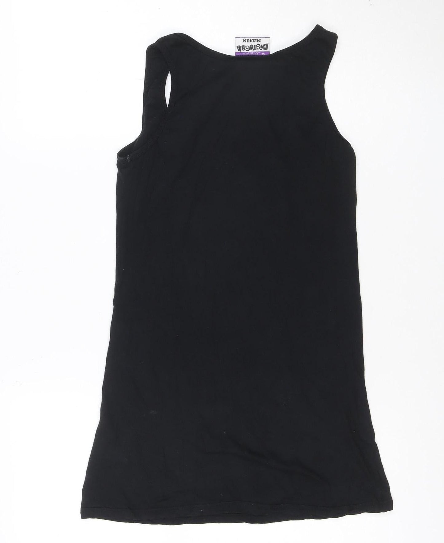 Disturbia Women Black Medium Graphic Tank Top 100% Cotton Gothic Style