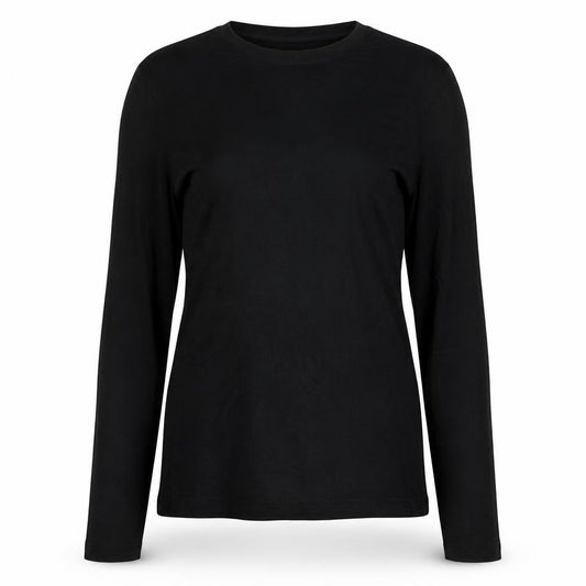 Whistles Women's Black Long Sleeve Viscose Stretch Top Size 10