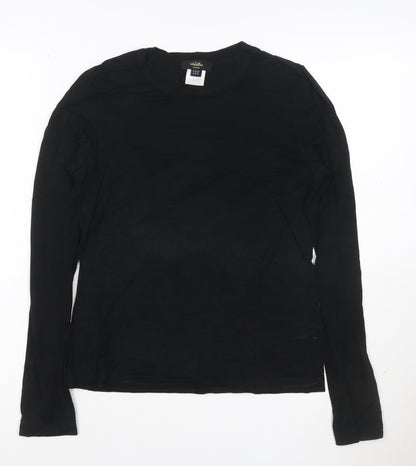 Whistles Women's Black Long Sleeve Viscose Stretch Top Size 10